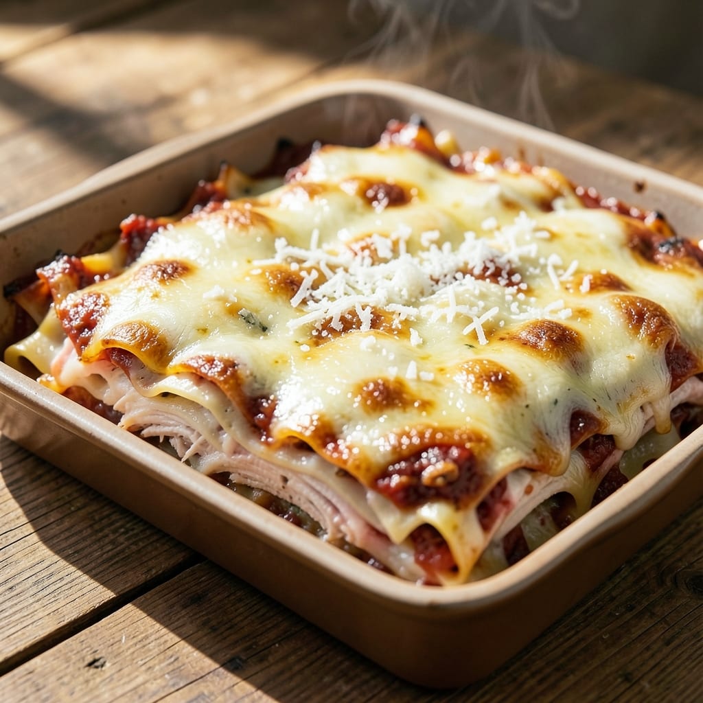 3 Cheese Chicken Lasagna Recipe: Bubbly Ricotta Layers and Melty Mozzarella Bliss