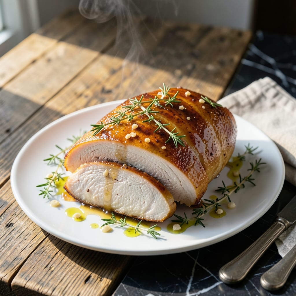 Pre Cooked Turkey Breast Recipe: Moist Slices With Herb-Infused Glaze Pre Cooked Turkey Breast Recipe: Moist Slices With Herb-Infused Glaze