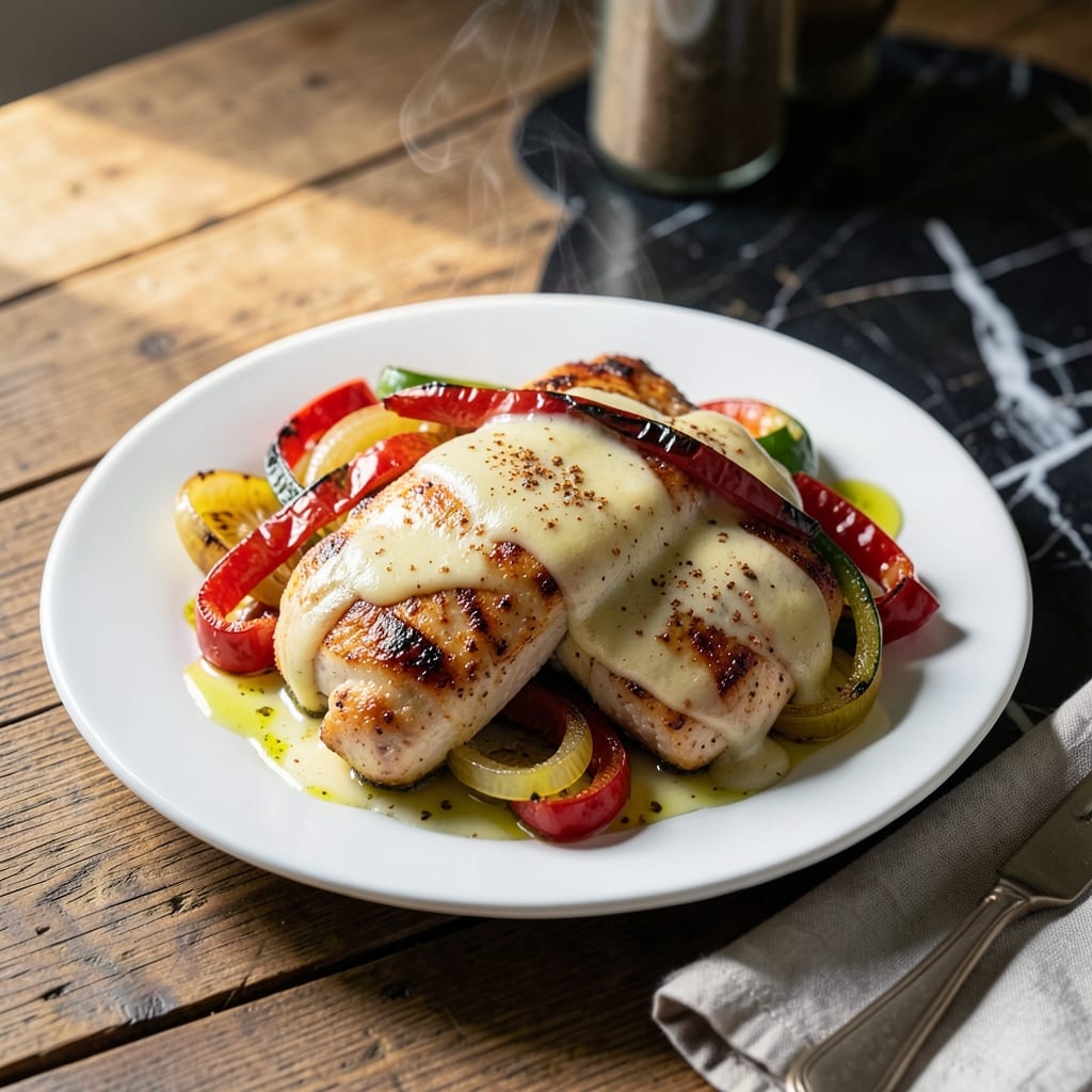 Bonanza Chicken Monterey Recipe: Cheesy Baked Chicken with Peppers and Onions