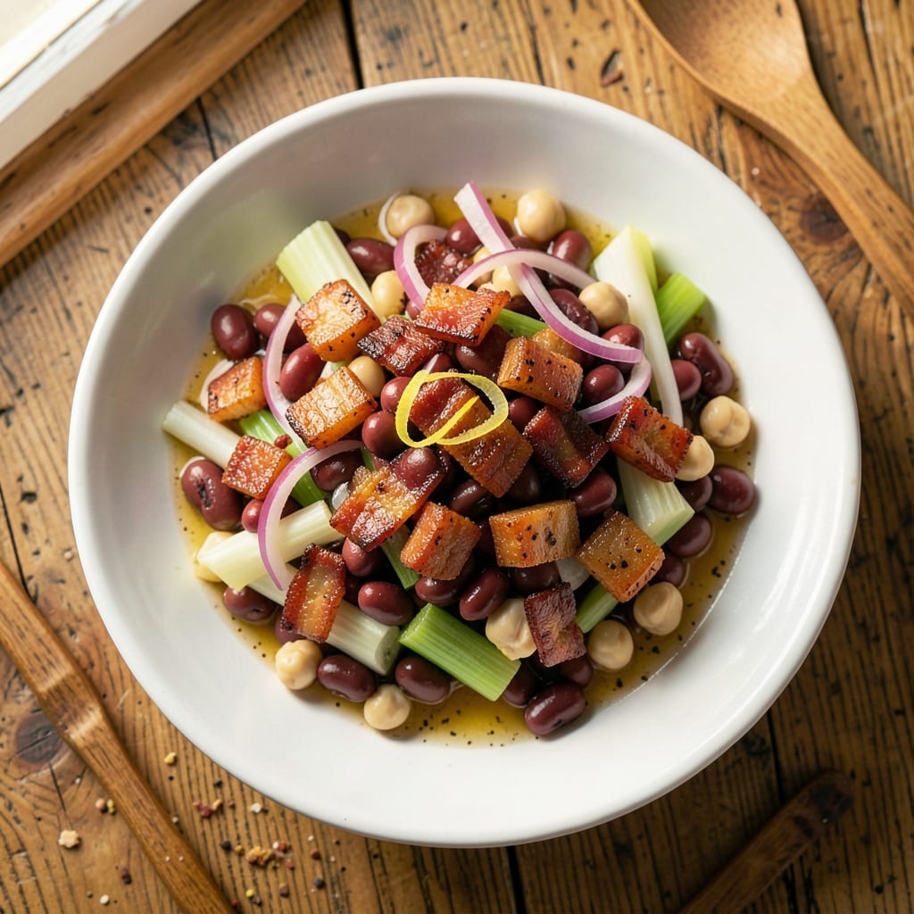 3 Bean Salad Recipe with Bacon: Smoky Crunch Meets Hearty Comfort 3 Bean Salad Recipe with Bacon: Smoky Crunch Meets Hearty Comfort