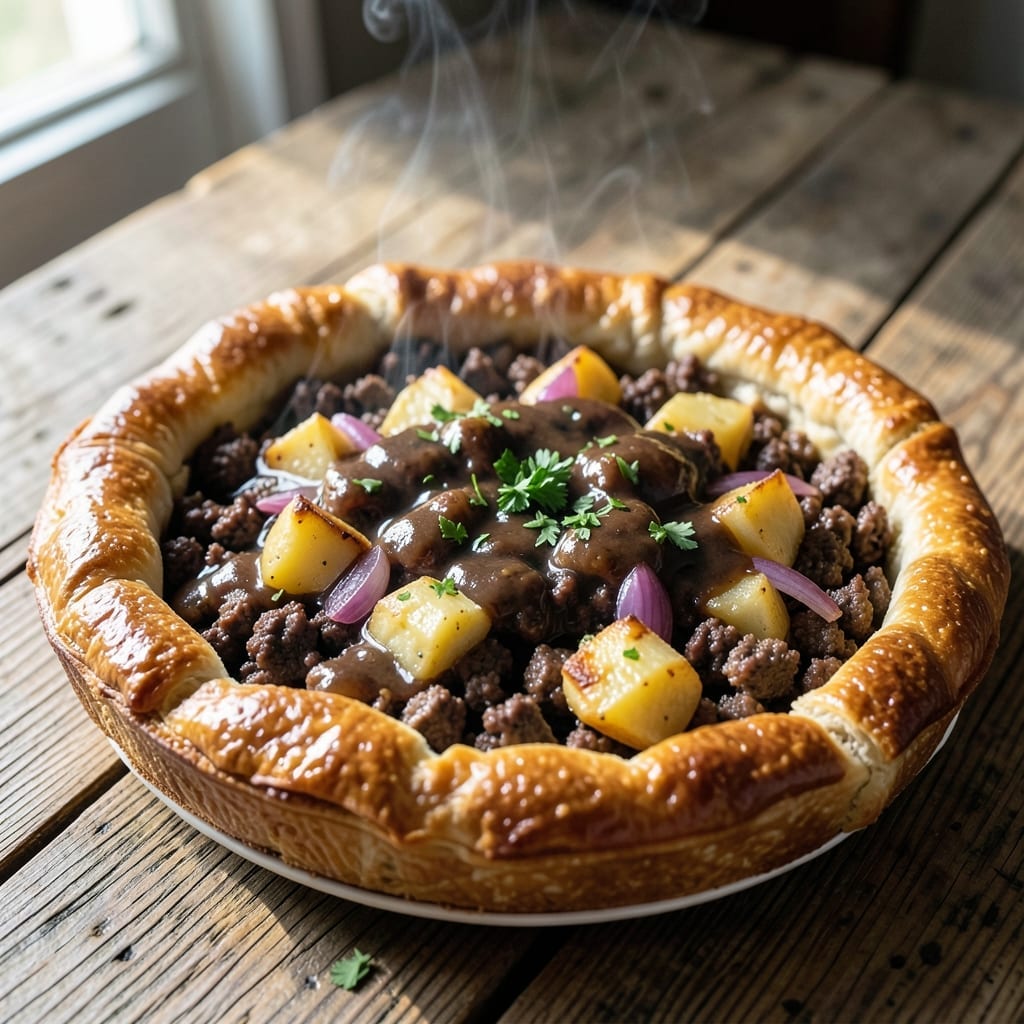 4 and 20 Meat Pie Recipe: Flaky Pastry Hugs Savory Beef Filling 4 and 20 Meat Pie Recipe: Flaky Pastry Hugs Savory Beef Filling