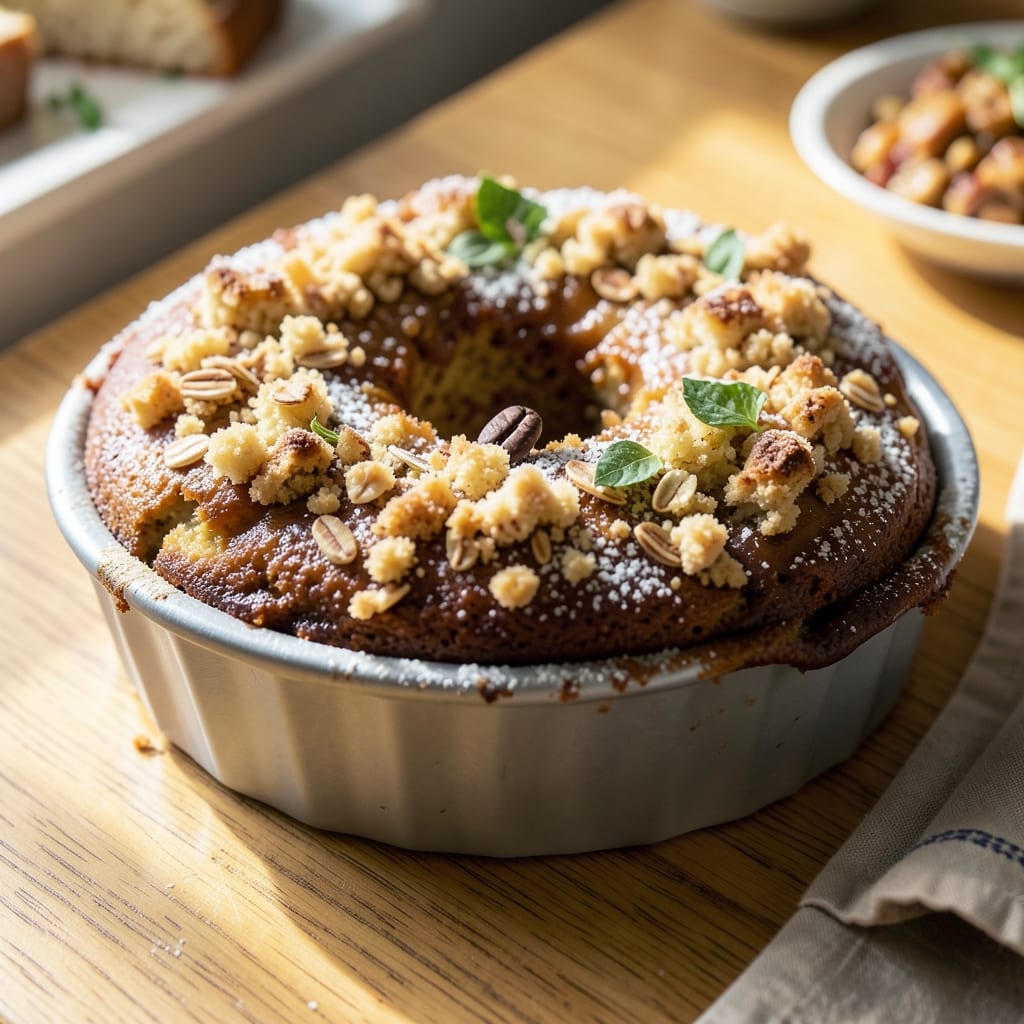 1954 Lausd Coffee Cake Recipe: Buttery Streusel Crown Over Vanilla Swirls