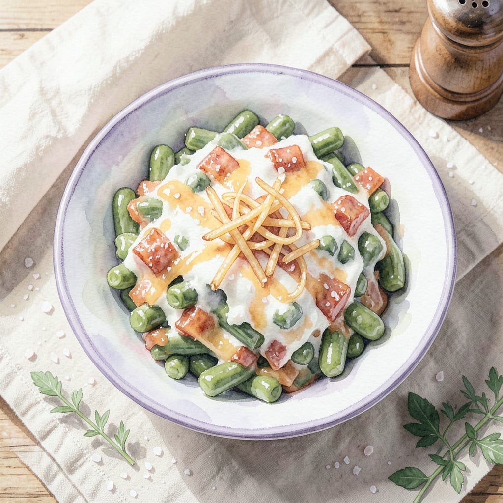 Green Bean Casserole Recipe With Bacon and Cheese: Crunchy Topping Meets Smoky Depth
