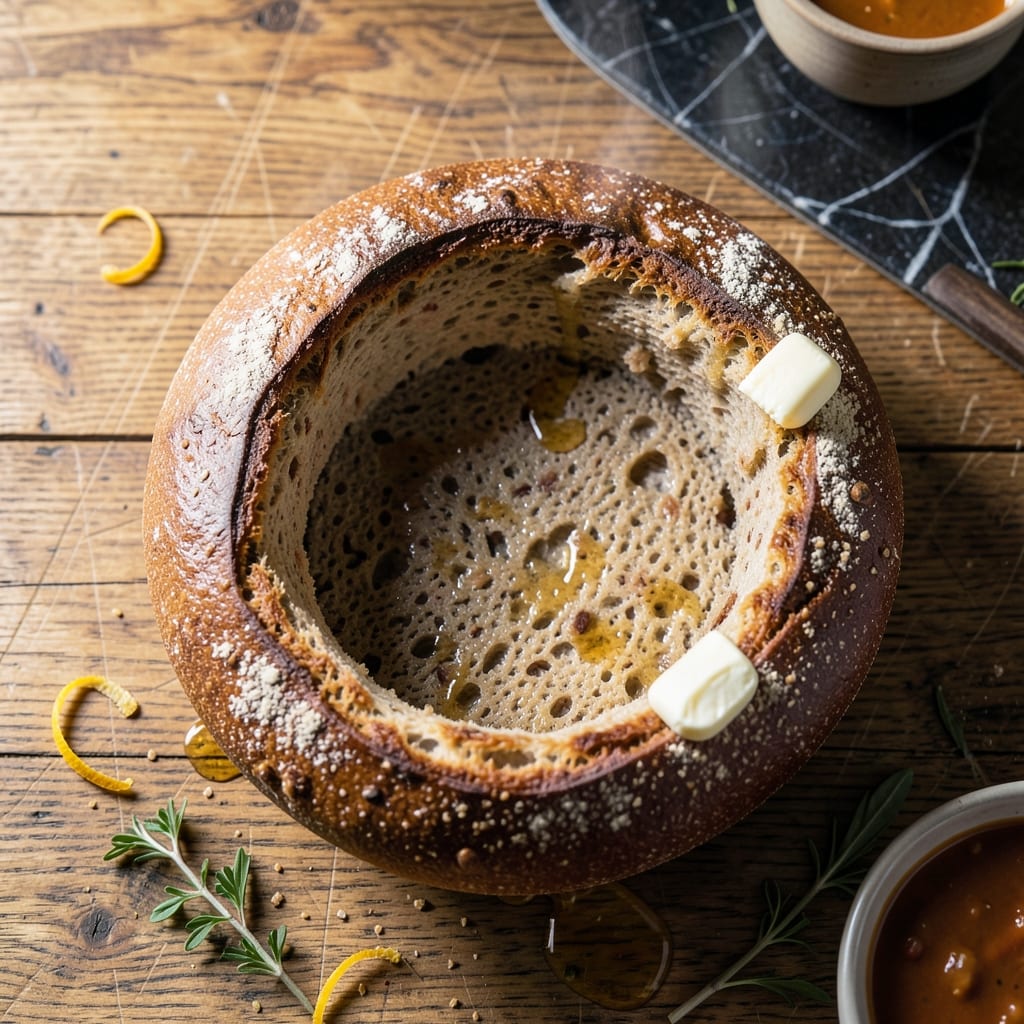 Rye Bread Bowl Recipe: Hollowed Crust for Hearty Fillings