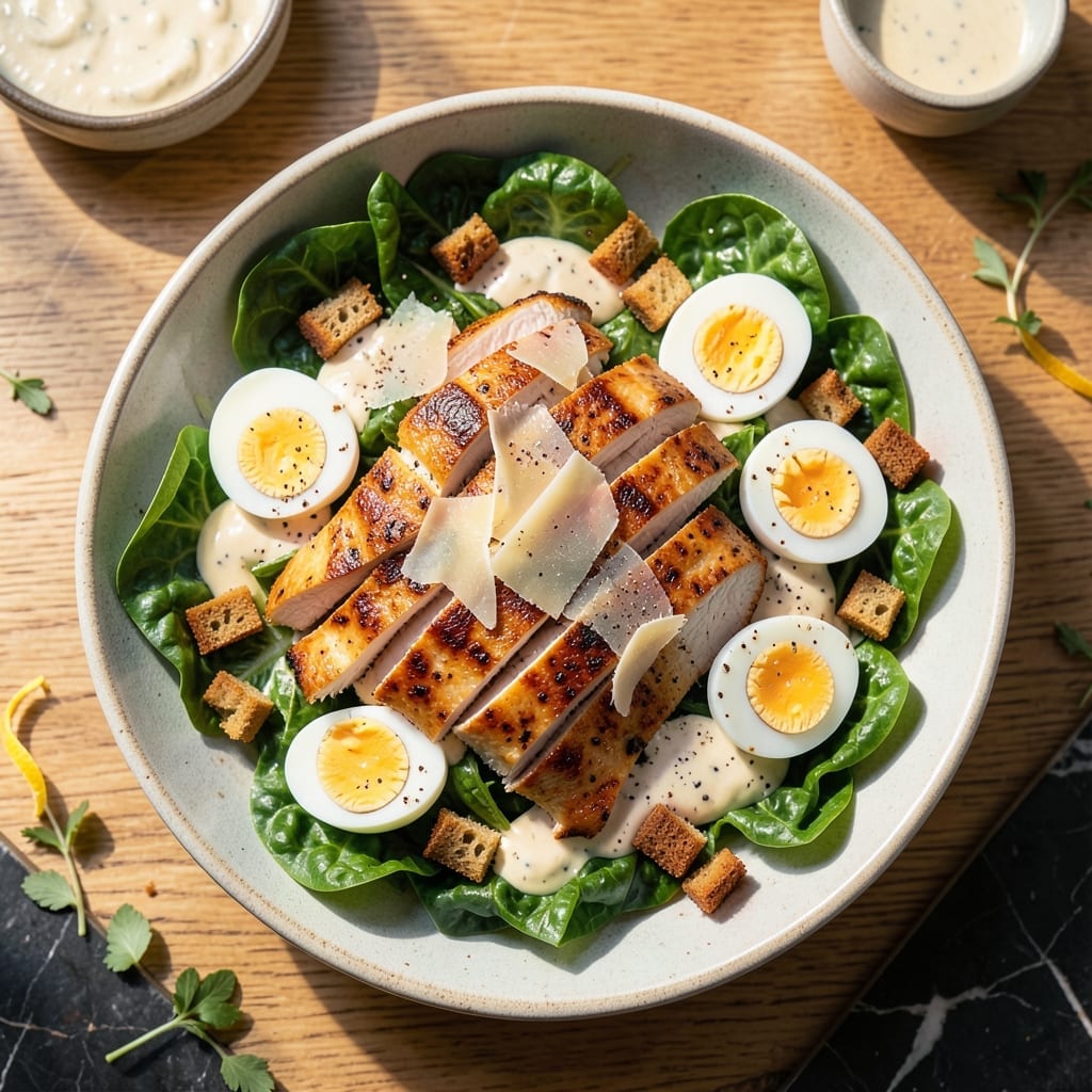 Chicken Caesar Salad Recipe With Egg: Classic Crunch With Creamy Dressing