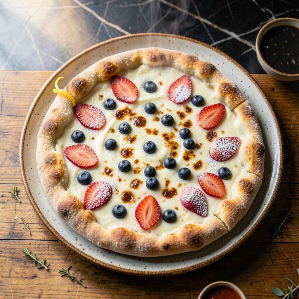 Pizza Inn Bavarian Cream Pizza Recipe: Vanilla Custard on Flaky Crust