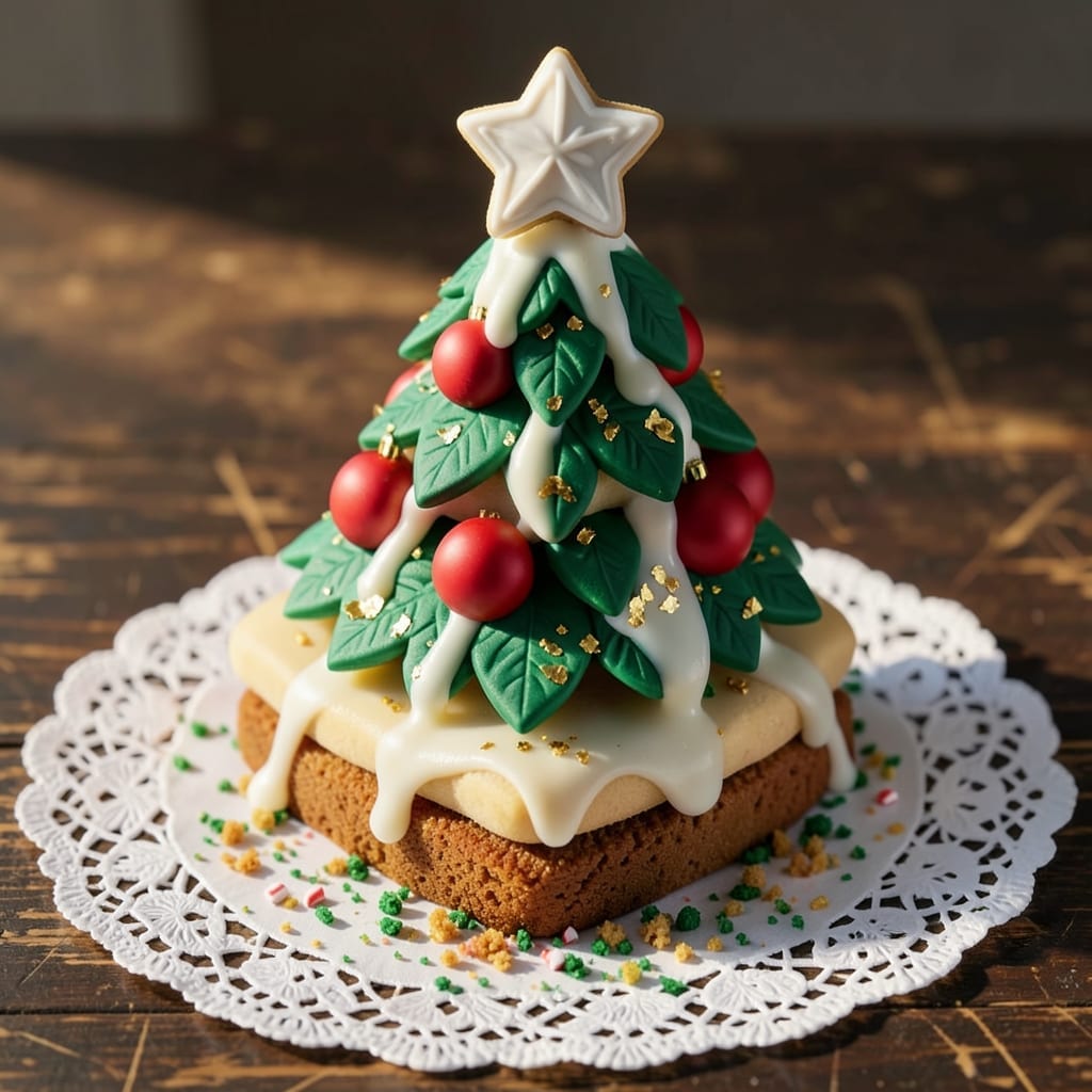 3D Cookie Christmas Tree Recipe: Festive Fondant Forest in One Tin