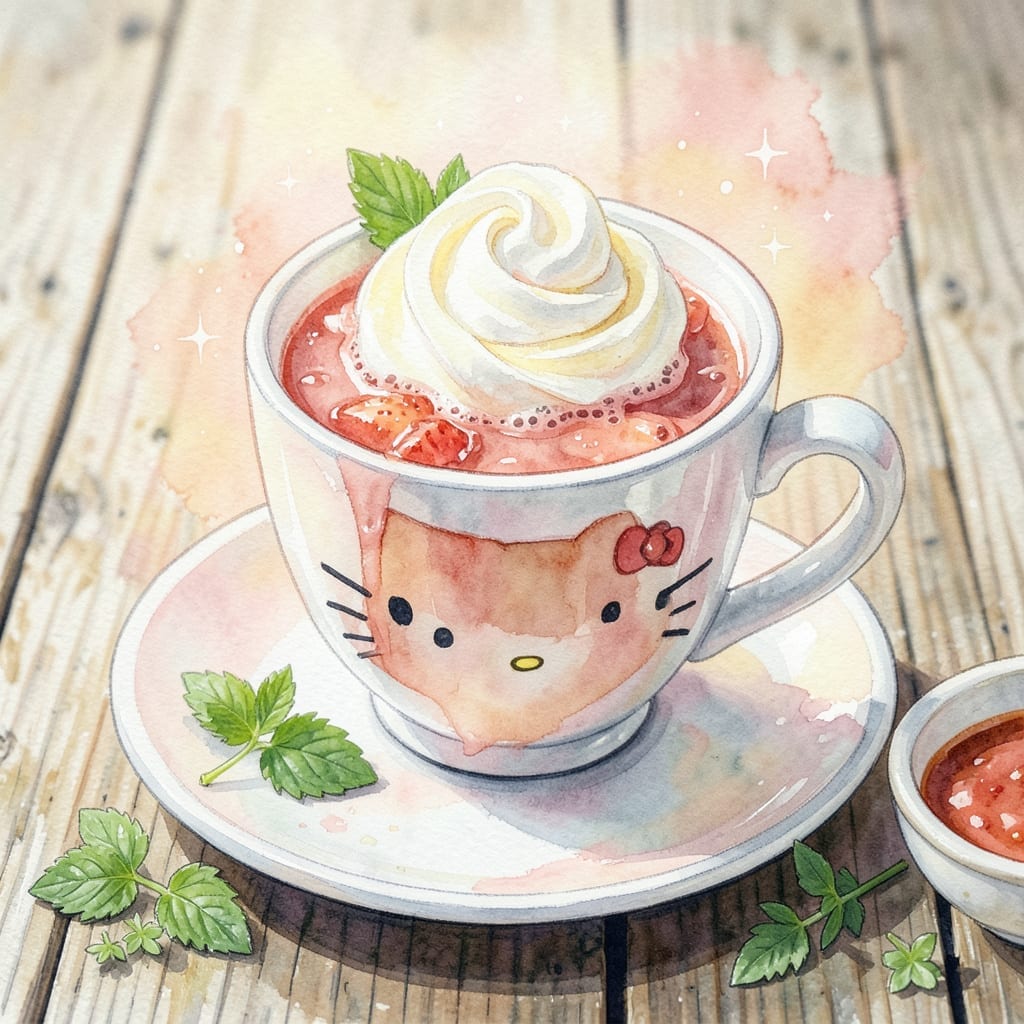 Sweet Soda Recipe Hello Kitty: Whimsical Pink Drink with Strawberry Sparkle