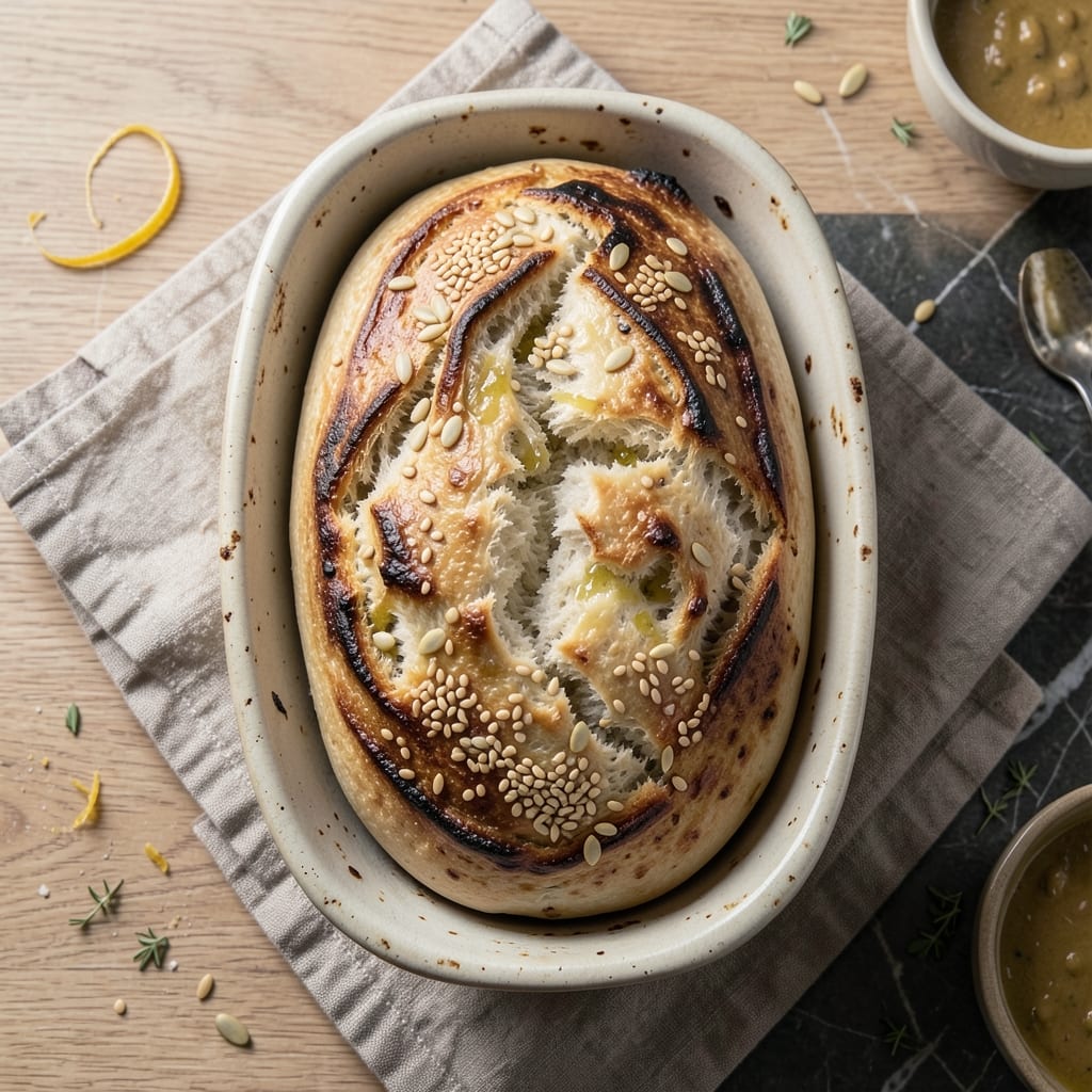 3 Seed Bread Recipe: Crusty Crumb With Nutty Depth and No-Knead Ease