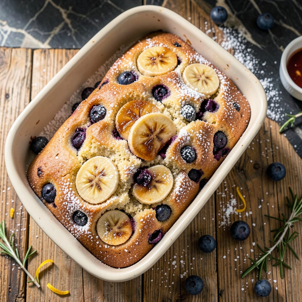 Grandma Marrs Banana Blueberry Bread Recipe: Moist And Fruity Family Favorite illustration with key details