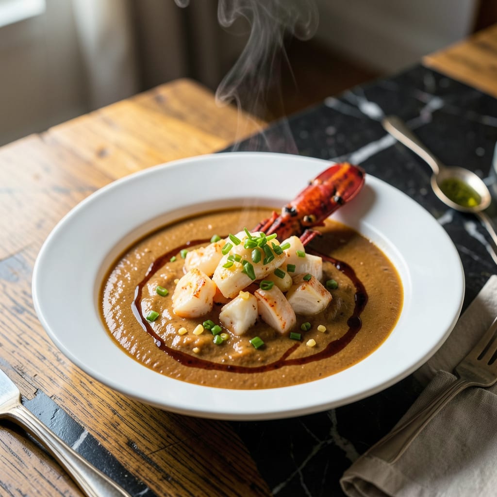 Lobster Bisque Zupas Recipe: Rich Creamy Depth With Brandy Kick example with annotations