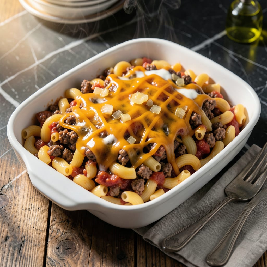 Macaroni and Beef Recipe Like Stouffer's: Nostalgic Baked Comfort with Ground Beef example with annotations