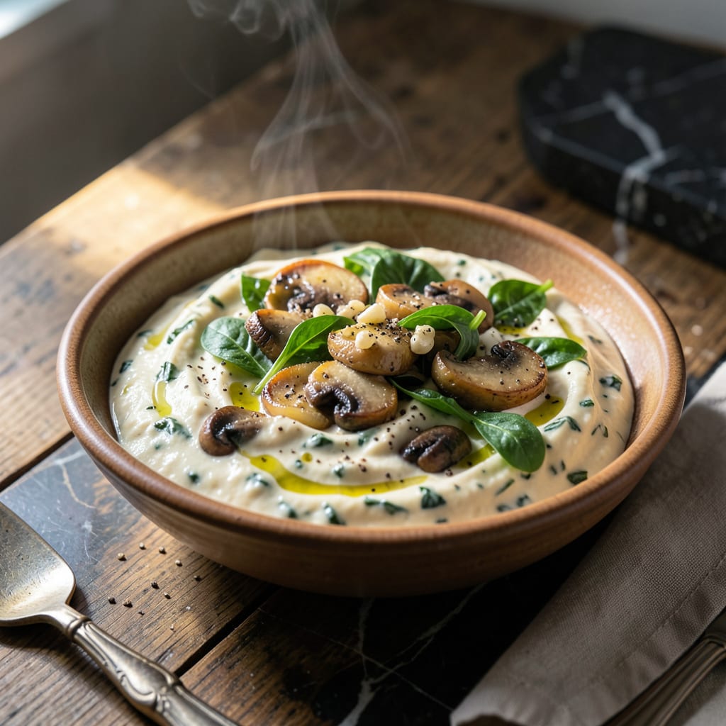 Mellow Mushroom Spinach Dip Recipe: Creamy Blend With Toasted Bread Crumbs illustration with key details