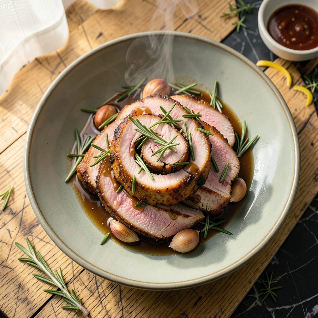 Rosemary Pork Loin Recipe: Herb Crusted Juiciness in One Hour example with annotations