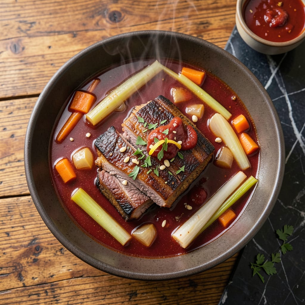 Visual representation of short rib soup recipe