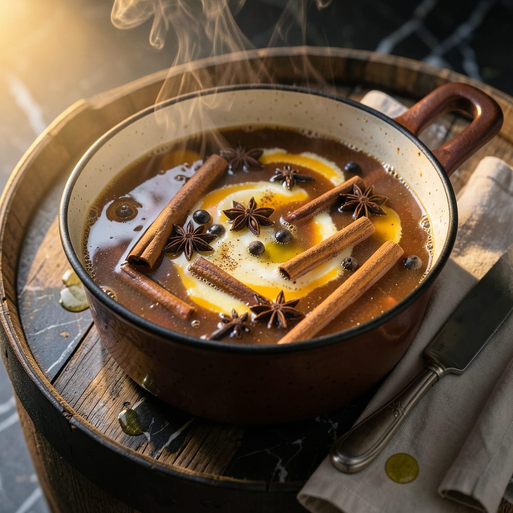Silver Dollar City Wassail Recipe: Spiced Apple Cider Holiday Cheer illustration with key details