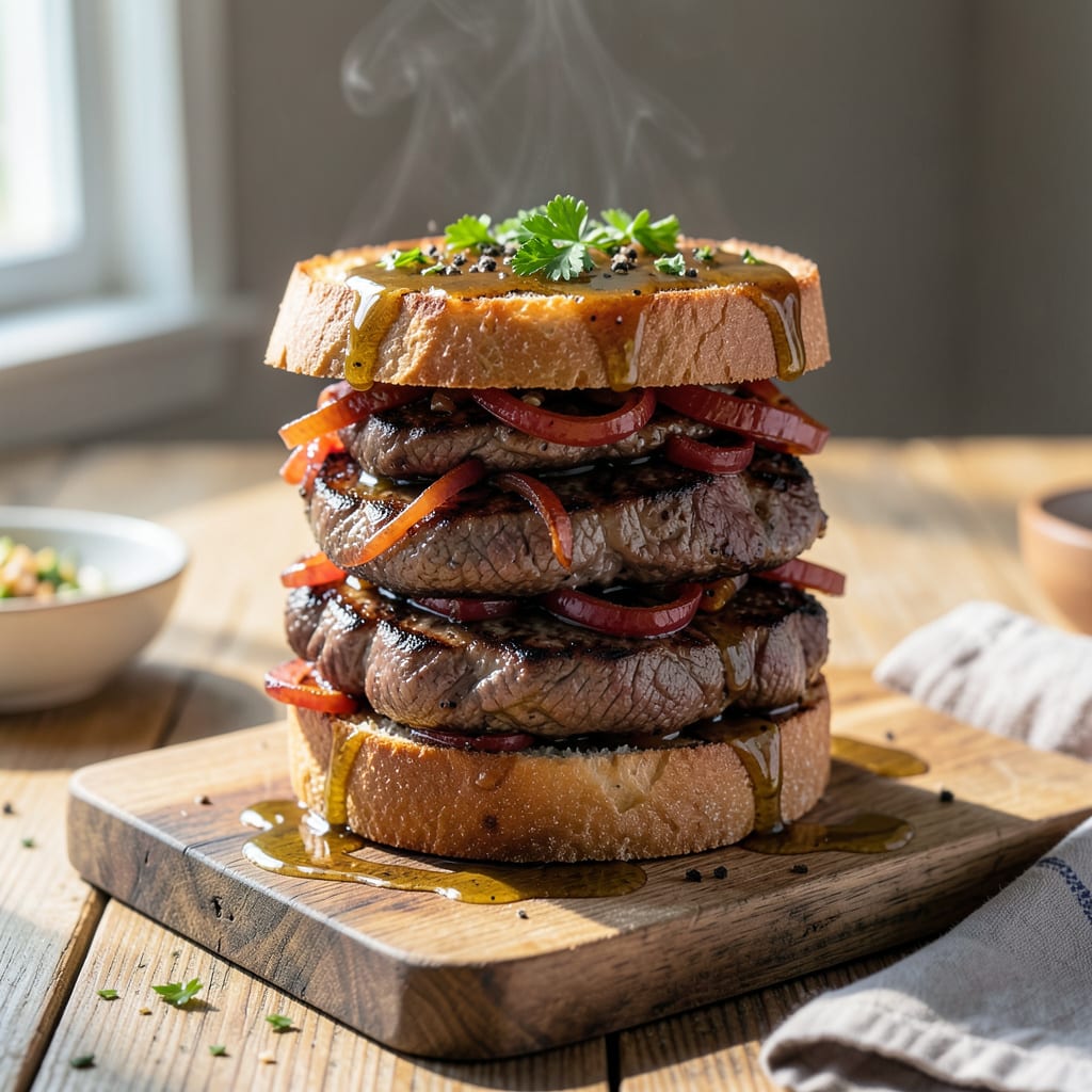 Visual representation of steak sandwich marinade recipe